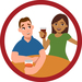 Spending time with friends and family logo